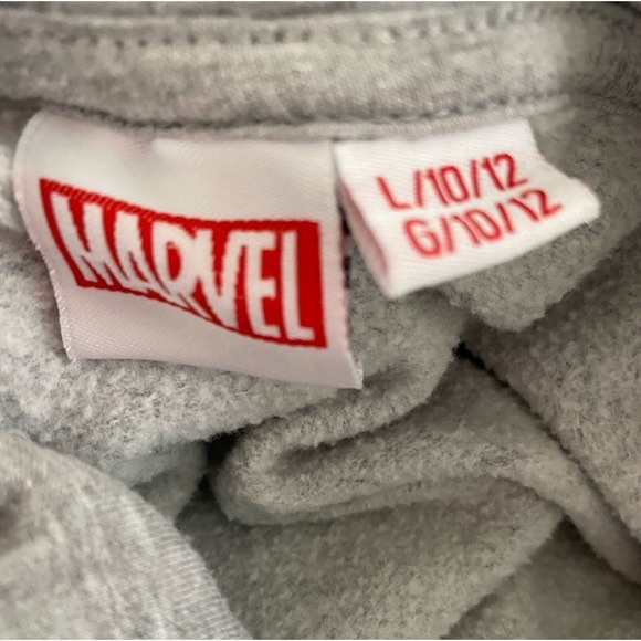 Marvel Comics Childrens Size Large 10-12 Hoodie in Grey with Marvel Characters - Picture 9 of 10